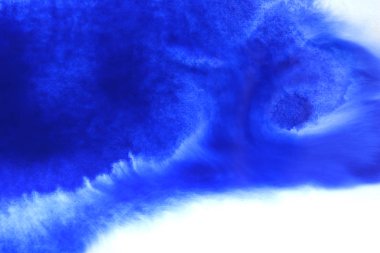 Soyut el boyası beyaz kağıt arkaplan üzerine mavi suluboya sıçrama, Yaratıcı Tasarım Şablonları