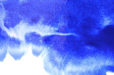 Soyut el boyası beyaz kağıt arkaplan üzerine mavi suluboya sıçrama, Yaratıcı Tasarım Şablonları