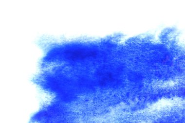 Soyut el boyası beyaz kağıt arkaplan üzerine mavi suluboya sıçrama, Yaratıcı Tasarım Şablonları