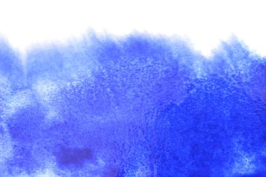 Soyut el boyası beyaz kağıt arkaplan üzerine mavi suluboya sıçrama, Yaratıcı Tasarım Şablonları