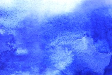 Soyut el boyası beyaz kağıt arkaplan üzerine mavi suluboya sıçrama, Yaratıcı Tasarım Şablonları