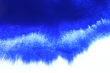 Soyut el boyası beyaz kağıt arkaplan üzerine mavi suluboya sıçrama, Yaratıcı Tasarım Şablonları