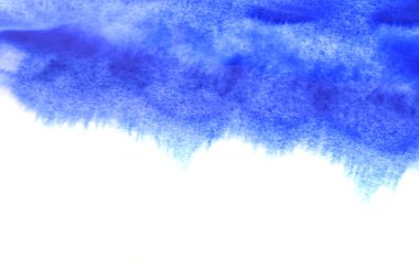 Soyut el boyası beyaz kağıt arkaplan üzerine mavi suluboya sıçrama, Yaratıcı Tasarım Şablonları