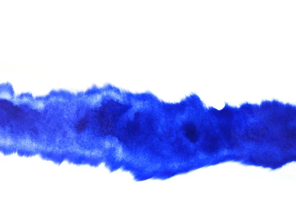 Abstract Hand Painted Blue Watercolor Splash White Paper Background Creative — Stock Photo, Image