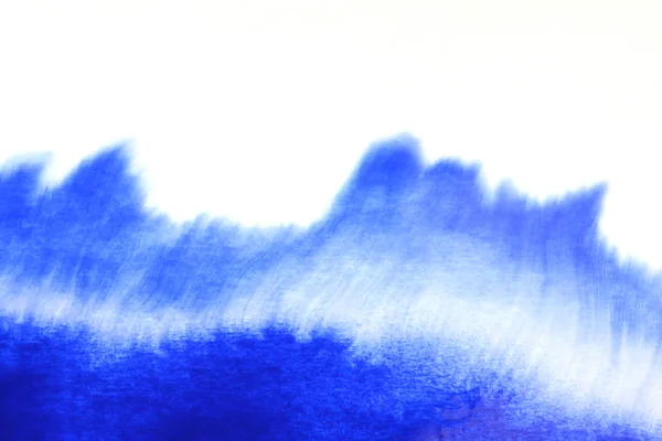 Abstract Hand Painted Blue Watercolor Splash White Paper Background Creative — Stock Photo, Image