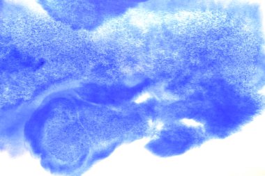 Soyut el boyası beyaz kağıt arkaplan üzerine mavi suluboya sıçrama, Yaratıcı Tasarım Şablonları