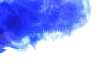 Soyut el boyası beyaz kağıt arkaplan üzerine mavi suluboya sıçrama, Yaratıcı Tasarım Şablonları