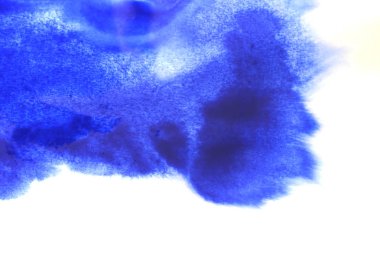 Soyut el boyası beyaz kağıt arkaplan üzerine mavi suluboya sıçrama, Yaratıcı Tasarım Şablonları