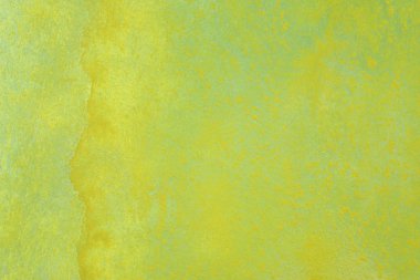 Soyut el boyalı sarı yeşil suluboya splash beyaz kağıt arka planda, yaratıcı tasarım şablonları