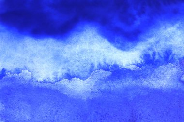 Beyaz kağıt geri üzerinde mavi suluboya sıçrama soyut el boyalı