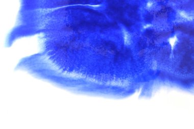 Soyut el boyası beyaz kağıt arkaplan üzerine mavi suluboya sıçrama, Yaratıcı Tasarım Şablonları