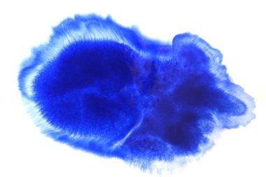 Soyut el boyası beyaz kağıt arkaplan üzerine mavi suluboya sıçrama, Yaratıcı Tasarım Şablonları