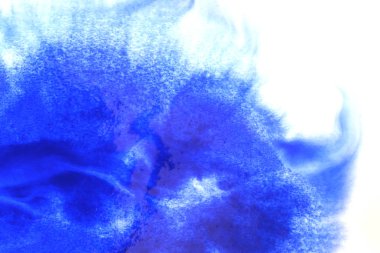 Soyut el boyası beyaz kağıt arkaplan üzerine mavi suluboya sıçrama, Yaratıcı Tasarım Şablonları