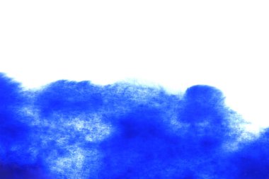 Beyaz kağıt geri üzerinde mavi suluboya sıçrama soyut el boyalı