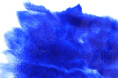 Soyut el boyası beyaz kağıt arkaplan üzerine mavi suluboya sıçrama, Yaratıcı Tasarım Şablonları