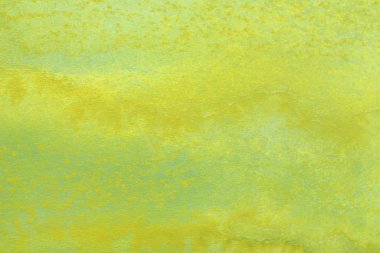 Soyut el boyalı sarı yeşil suluboya splash beyaz kağıt arka planda, yaratıcı tasarım şablonları