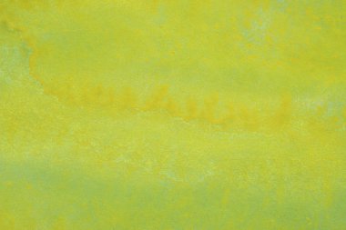 Soyut el boyalı sarı yeşil suluboya splash beyaz kağıt arka planda, yaratıcı tasarım şablonları