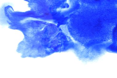 Soyut el boyası beyaz kağıt arkaplan üzerine mavi suluboya sıçrama, Yaratıcı Tasarım Şablonları