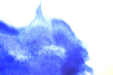 Soyut el boyası beyaz kağıt arkaplan üzerine mavi suluboya sıçrama, Yaratıcı Tasarım Şablonları