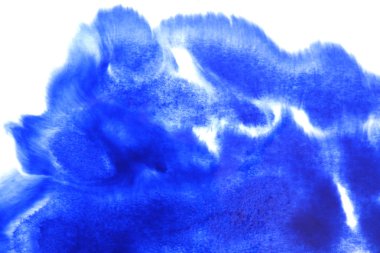 Soyut el boyası beyaz kağıt arkaplan üzerine mavi suluboya sıçrama, Yaratıcı Tasarım Şablonları