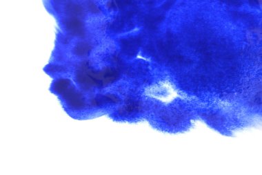 Soyut el boyası beyaz kağıt arkaplan üzerine mavi suluboya sıçrama, Yaratıcı Tasarım Şablonları