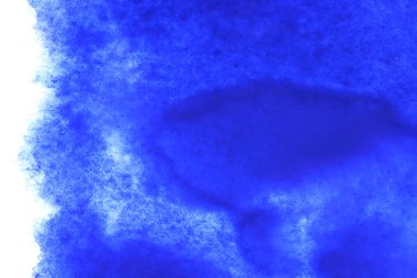 Beyaz kağıt geri üzerinde mavi suluboya sıçrama soyut el boyalı