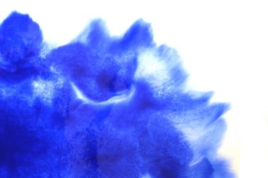 Soyut el boyası beyaz kağıt arkaplan üzerine mavi suluboya sıçrama, Yaratıcı Tasarım Şablonları