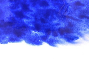 Soyut el boyası beyaz kağıt arkaplan üzerine mavi suluboya sıçrama, Yaratıcı Tasarım Şablonları