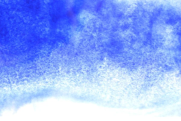 Aquarelle Bleue Peinte Main Abstraite Éclaboussure Sur Fond Papier Blanc — Photo