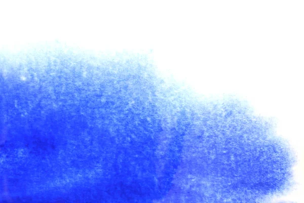 Salpicadura Acuarela Azul Pintada Mano Abstracta Sobre Fondo Papel Blanco —  Fotos de Stock