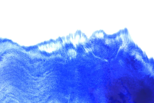 抽象的な手描きのホワイト ペーパー バックに青い水彩画スプラッシュ — ストック写真