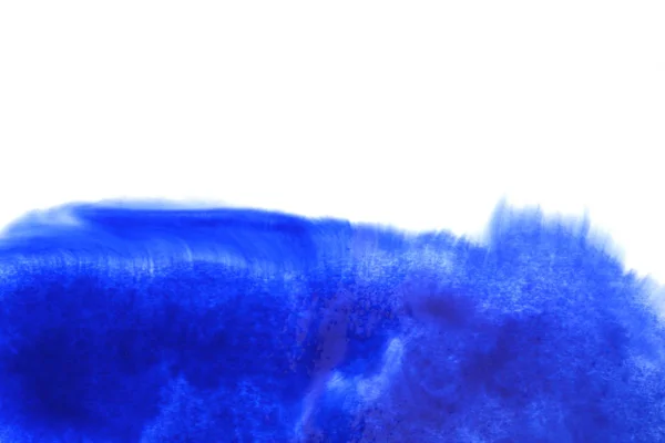 Abstract Hand Geschilderd Blauw Aquarel Plons Wit Papier Achtergrond Creatief — Stockfoto