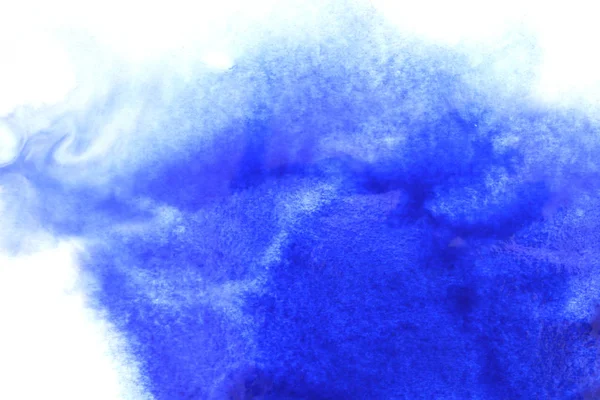 손으로 배경에 푸른색 물보라를 칠하고 창조적 템플릿을 그렸다 — 스톡 사진