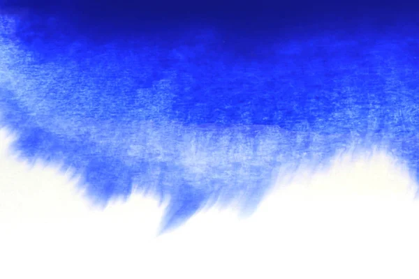 Абстрактні ручні розфарбовані сині акварельні бризки на білому папері назад — стокове фото