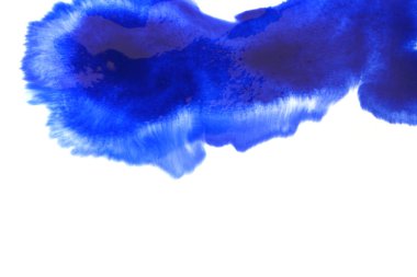 Soyut el boyası beyaz kağıt arkaplan üzerine mavi suluboya sıçrama, Yaratıcı Tasarım Şablonları