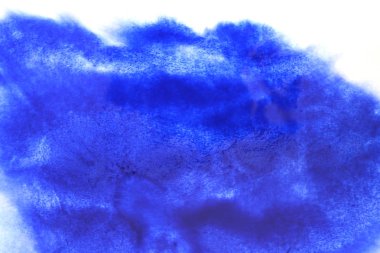 Soyut el boyası beyaz kağıt arkaplan üzerine mavi suluboya sıçrama, Yaratıcı Tasarım Şablonları