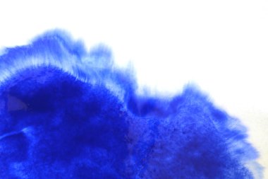 Soyut el boyası beyaz kağıt arkaplan üzerine mavi suluboya sıçrama, Yaratıcı Tasarım Şablonları