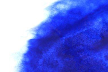 Soyut el boyası beyaz kağıt arkaplan üzerine mavi suluboya sıçrama, Yaratıcı Tasarım Şablonları