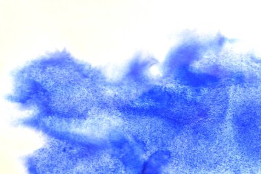 Soyut el boyası beyaz kağıt arkaplan üzerine mavi suluboya sıçrama, Yaratıcı Tasarım Şablonları