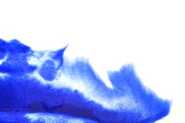 Soyut el boyası beyaz kağıt arkaplan üzerine mavi suluboya sıçrama, Yaratıcı Tasarım Şablonları