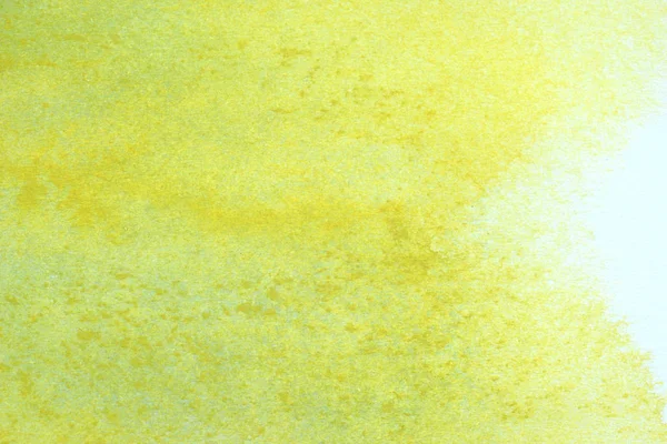 Αφηρημένη Χέρι Που Χρωματίζεται Κίτρινο Πράσινο Splash Ακουαρέλα Χαρτί Λευκό — Φωτογραφία Αρχείου