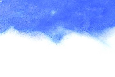 Beyaz arka planda mavi suluboya tam kare görüntü