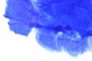 Soyut el boyası beyaz kağıt arkaplan üzerine mavi suluboya sıçrama, Yaratıcı Tasarım Şablonları