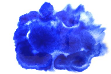 Soyut el boyası beyaz kağıt arkaplan üzerine mavi suluboya sıçrama, Yaratıcı Tasarım Şablonları