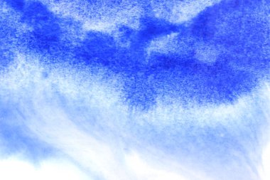 Soyut el boyası beyaz kağıt arkaplan üzerine mavi suluboya sıçrama, Yaratıcı Tasarım Şablonları