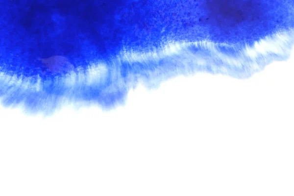 손으로 배경에 푸른색 물보라를 칠하고 창조적 템플릿을 그렸다 — 스톡 사진