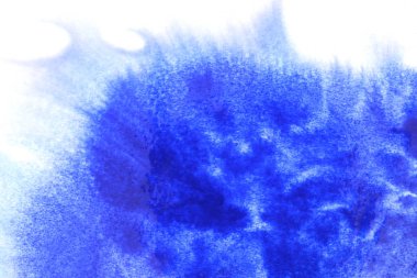 Soyut el boyası beyaz kağıt arkaplan üzerine mavi suluboya sıçrama, Yaratıcı Tasarım Şablonları