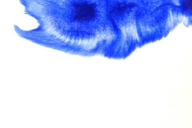 Soyut el boyası beyaz kağıt arkaplan üzerine mavi suluboya sıçrama, Yaratıcı Tasarım Şablonları