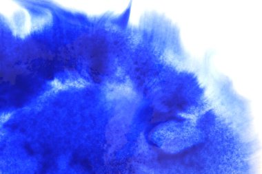 Soyut el boyası beyaz kağıt arkaplan üzerine mavi suluboya sıçrama, Yaratıcı Tasarım Şablonları