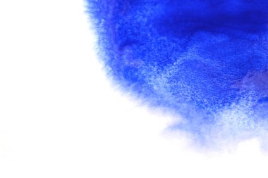 Soyut el boyası beyaz kağıt arkaplan üzerine mavi suluboya sıçrama, Yaratıcı Tasarım Şablonları